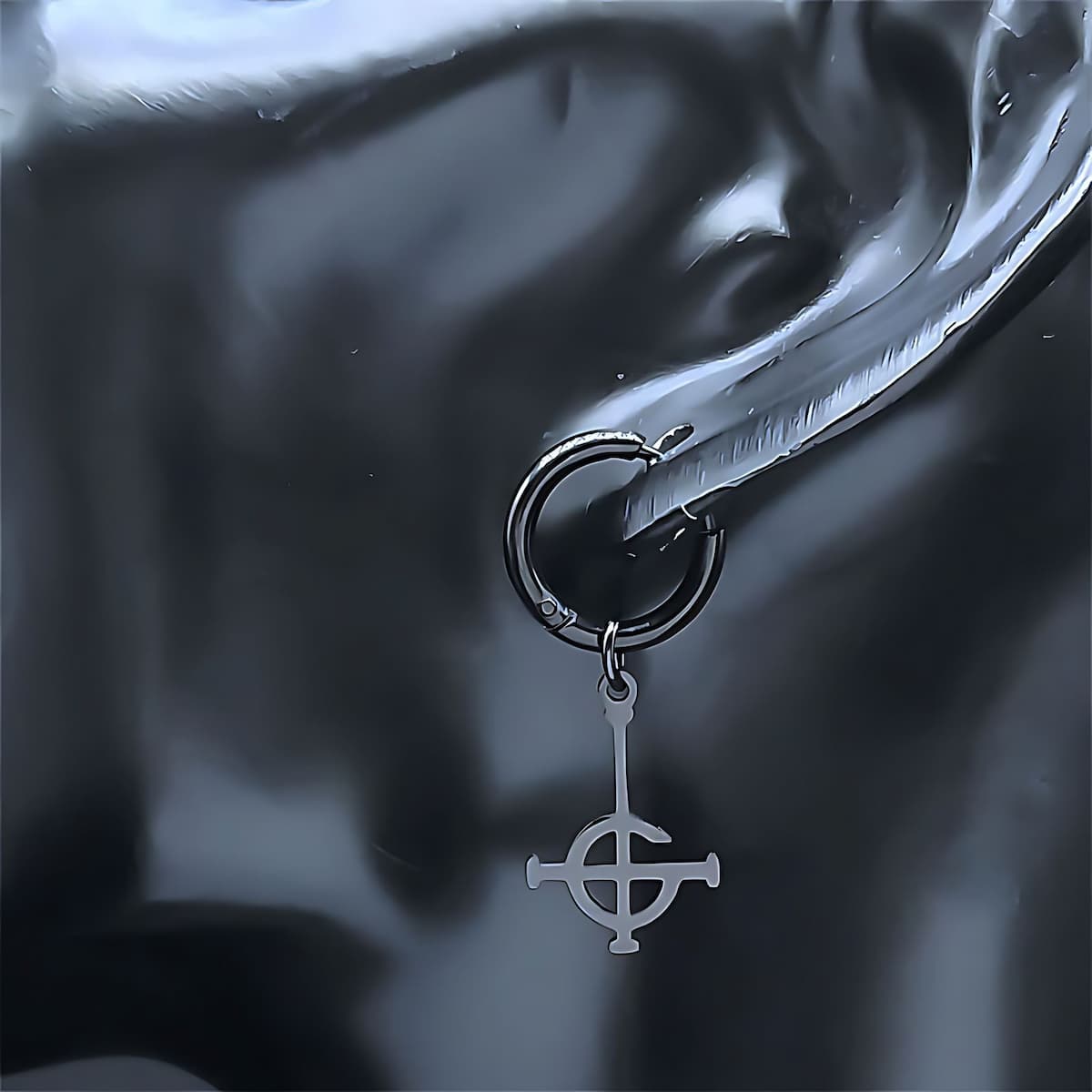 Grucifix Earrings Black Xenos Jewelry