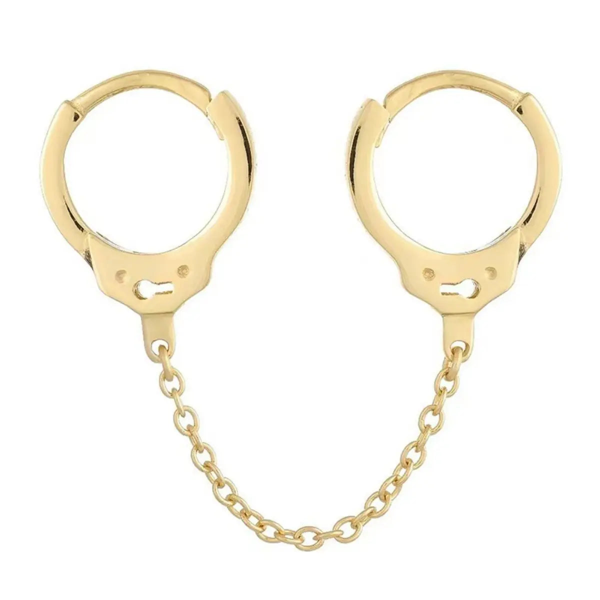 Handcuff Drop Earrings Gold