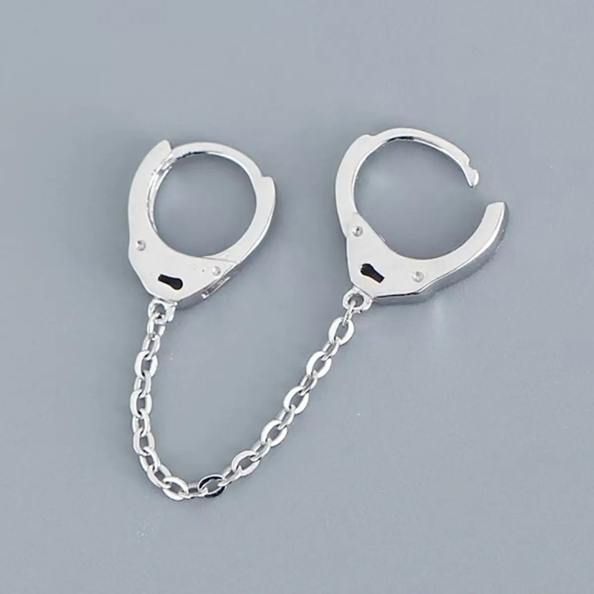 Handcuff Drop Earrings Silver Details