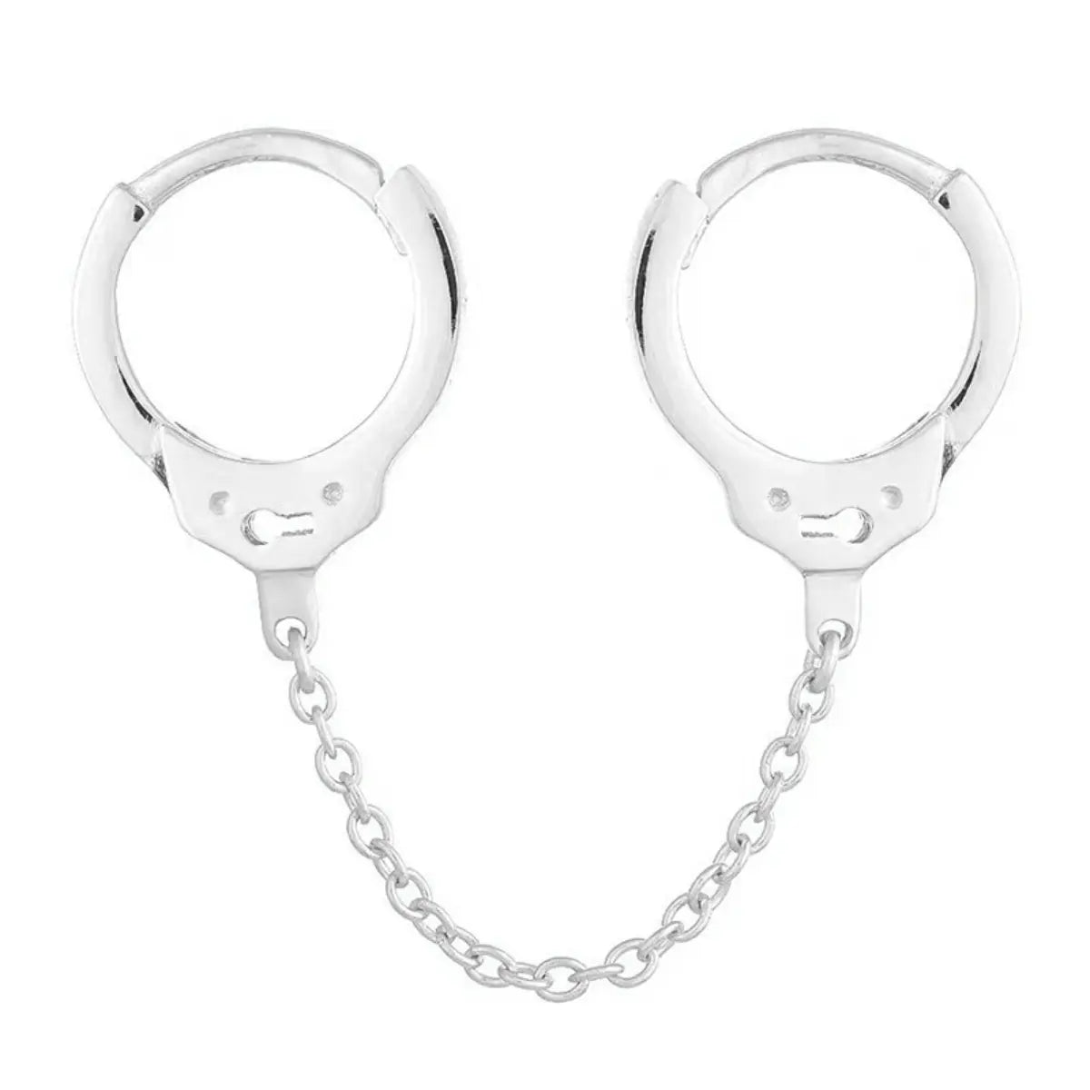 Handcuff Drop Earrings Silver