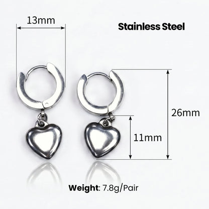 Heart Dangle Earrings Dimensions and Weight