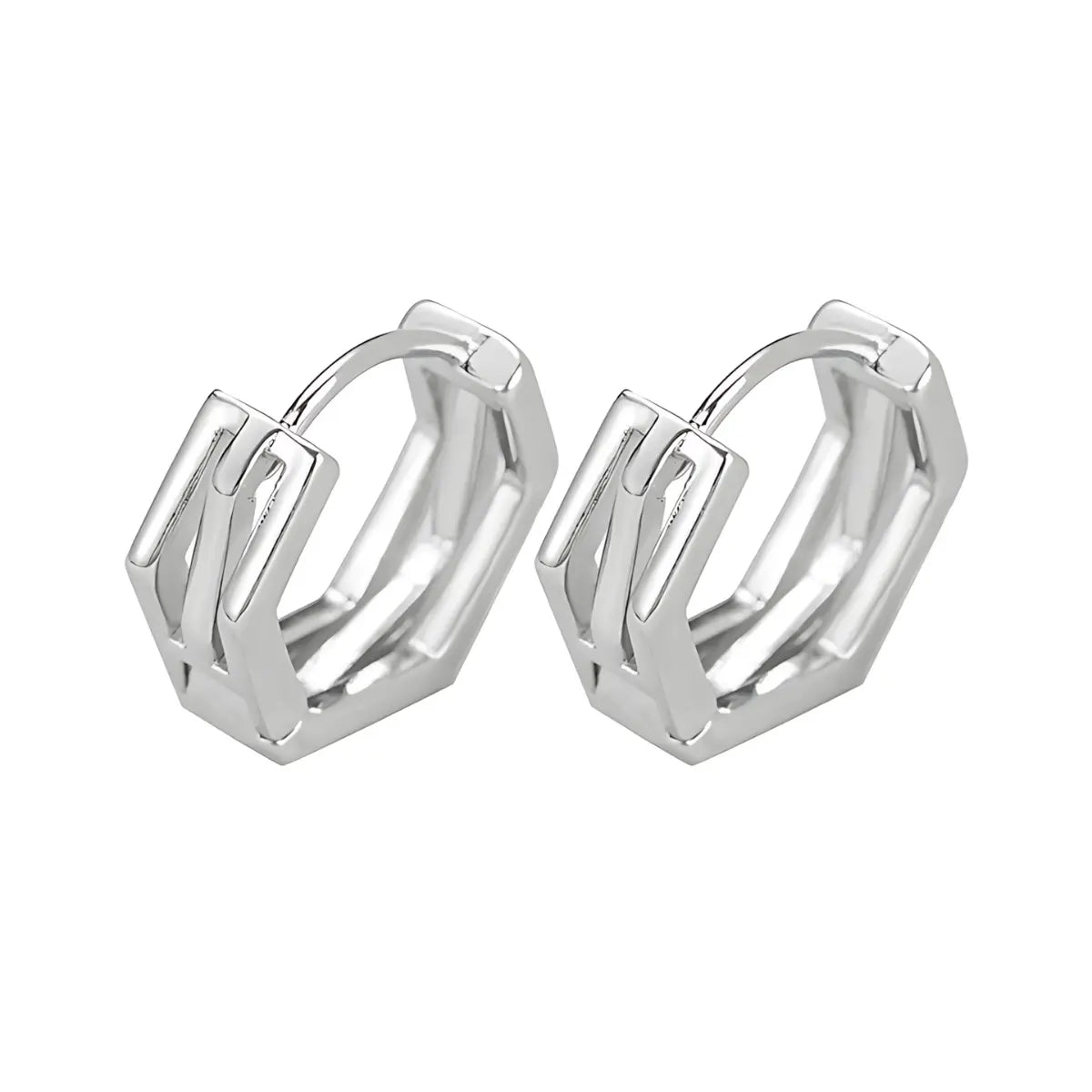 Hexagon Hoop Earrings S925 Dimensions and Weight