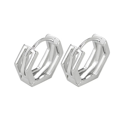 Hexagon Hoop Earrings S925 Dimensions and Weight