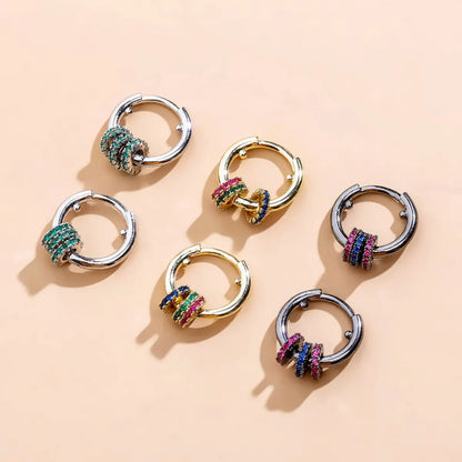 Hoop Earrings with Iced Out Rings Details