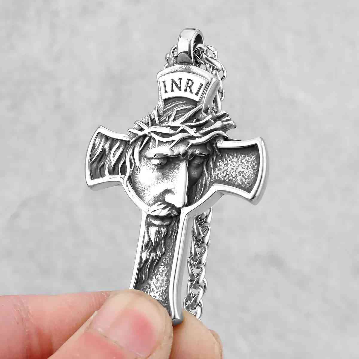 INRI Face of Jesus Cross Pendant | Xenos Jewelry