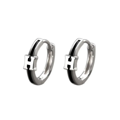 Initial Letter H Hoop Earrings Sterling Silver Details