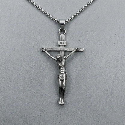 Inri Cross Necklace Pendant with Chain