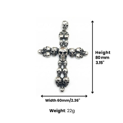 Large Skull Cross Necklace Dimensions and Weight