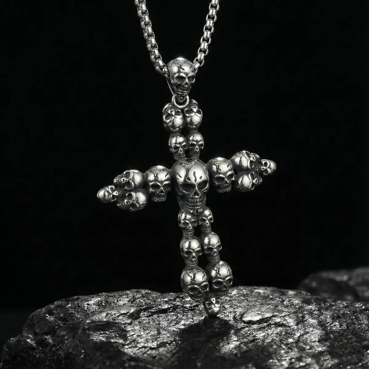Large Skull Cross Necklace