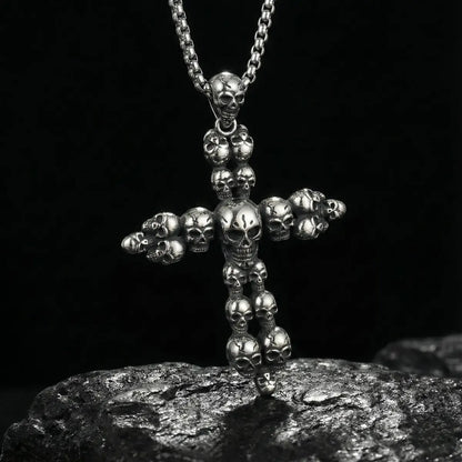 Large Skull Cross Necklace