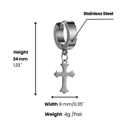 Latin Cross Drop Earrings Dimensions and Weight