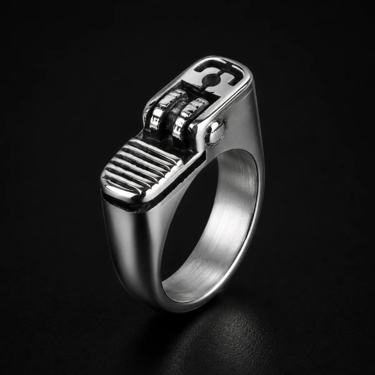 Lighter Ring Silver Close Up