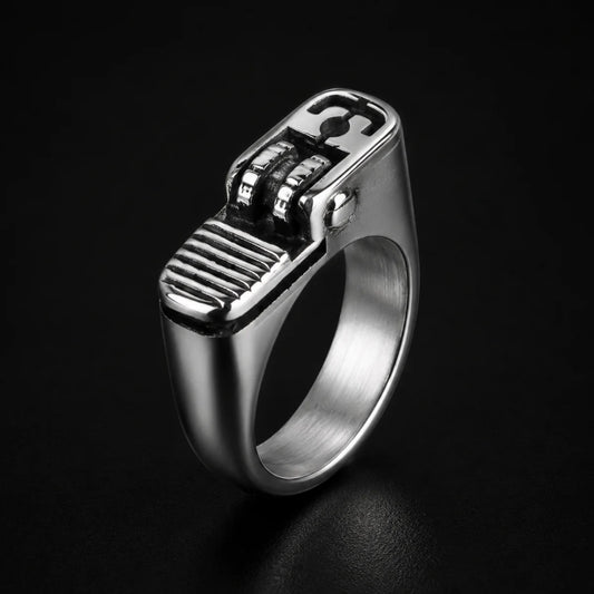 Lighter Ring Silver Close Up