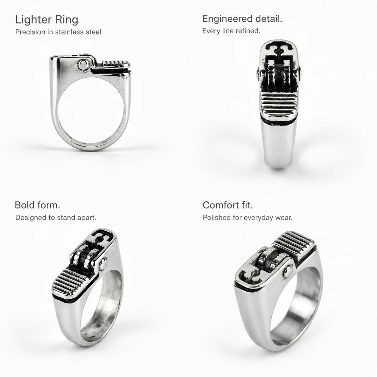 Lighter Ring Silver Details