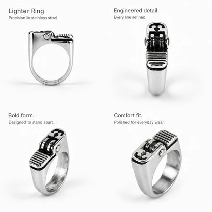 Lighter Ring Silver Details