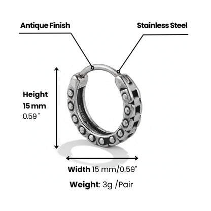 Link Hoop Earrings Dimensions and Weight