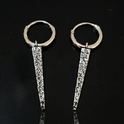 Long Spike Dangle Hoops Front Details