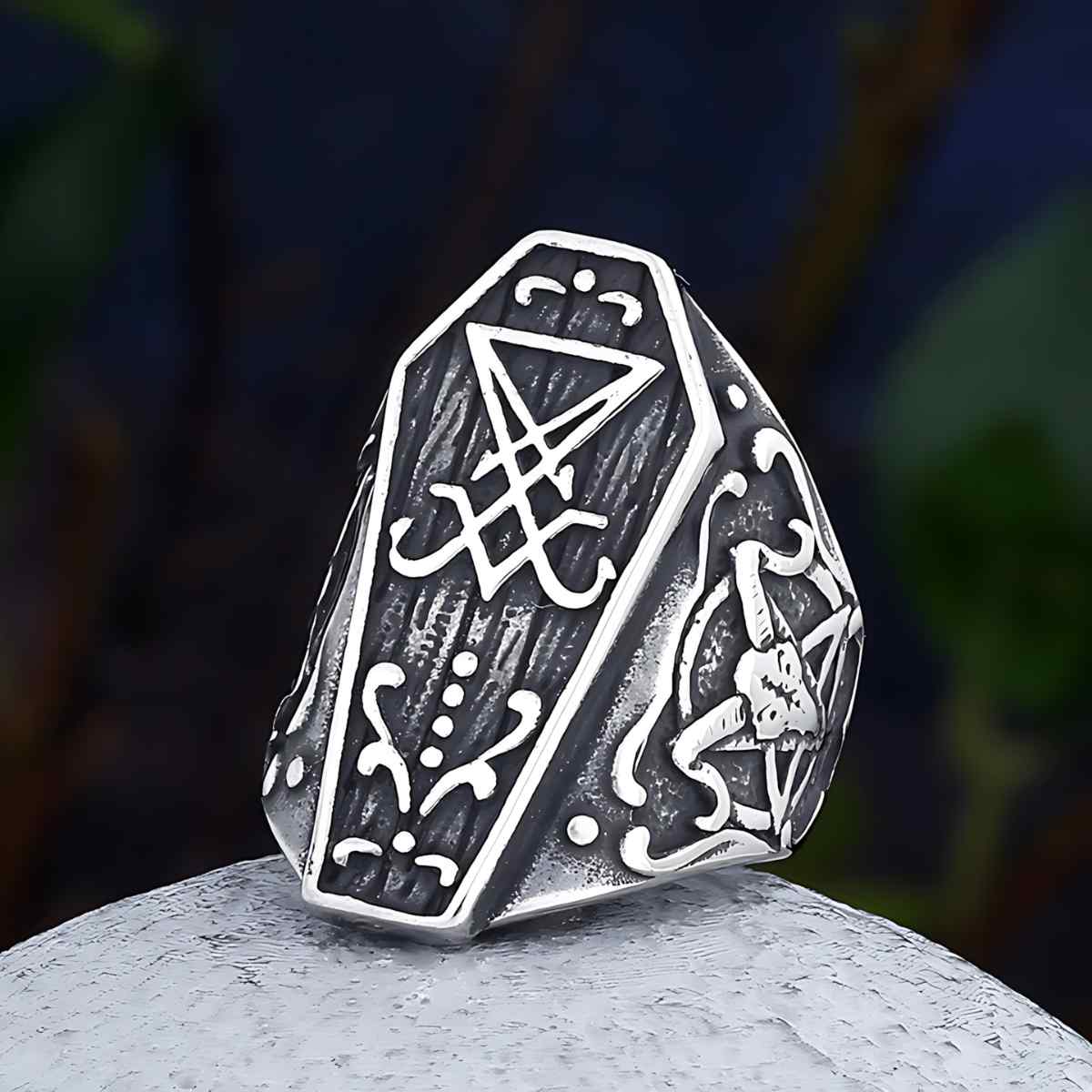 Lucifer Ring Lucifer Coffin Ring for Men & Women | Xenos Jewelry