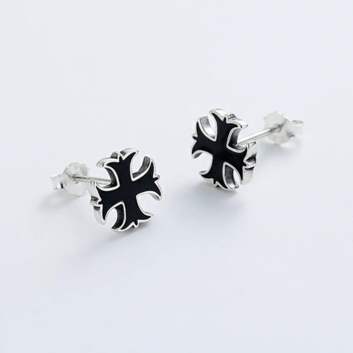Maltese Cross Stud Earrings Front