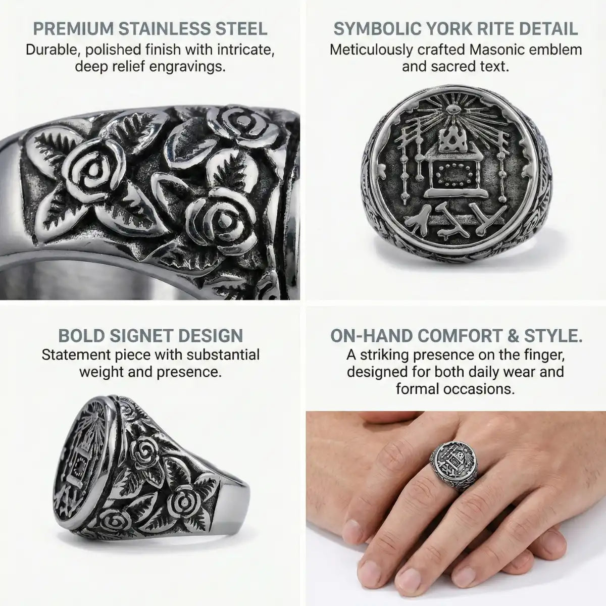 Masonic York Rite Ring Features