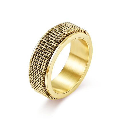 Men’s 8mm Gold Mesh Fidget Ring