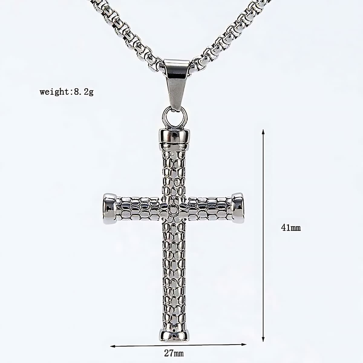 Mens Cross Necklace Stainless Steel Size Xenos Jewelry