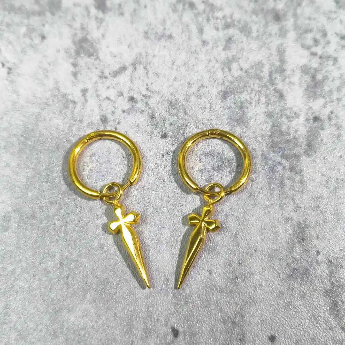 Men's Dagger Earrings - Gold - Xenos Jewelry