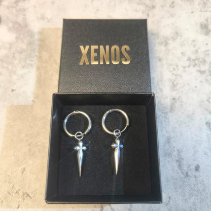 Men's Dagger Earrings Presented in Box - Xenos Jewelry