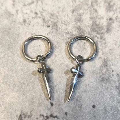 Men's Dagger Earrings - Silver - Xenos Jewelry
