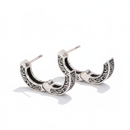 Men's Filigree Hoop Earrings Back