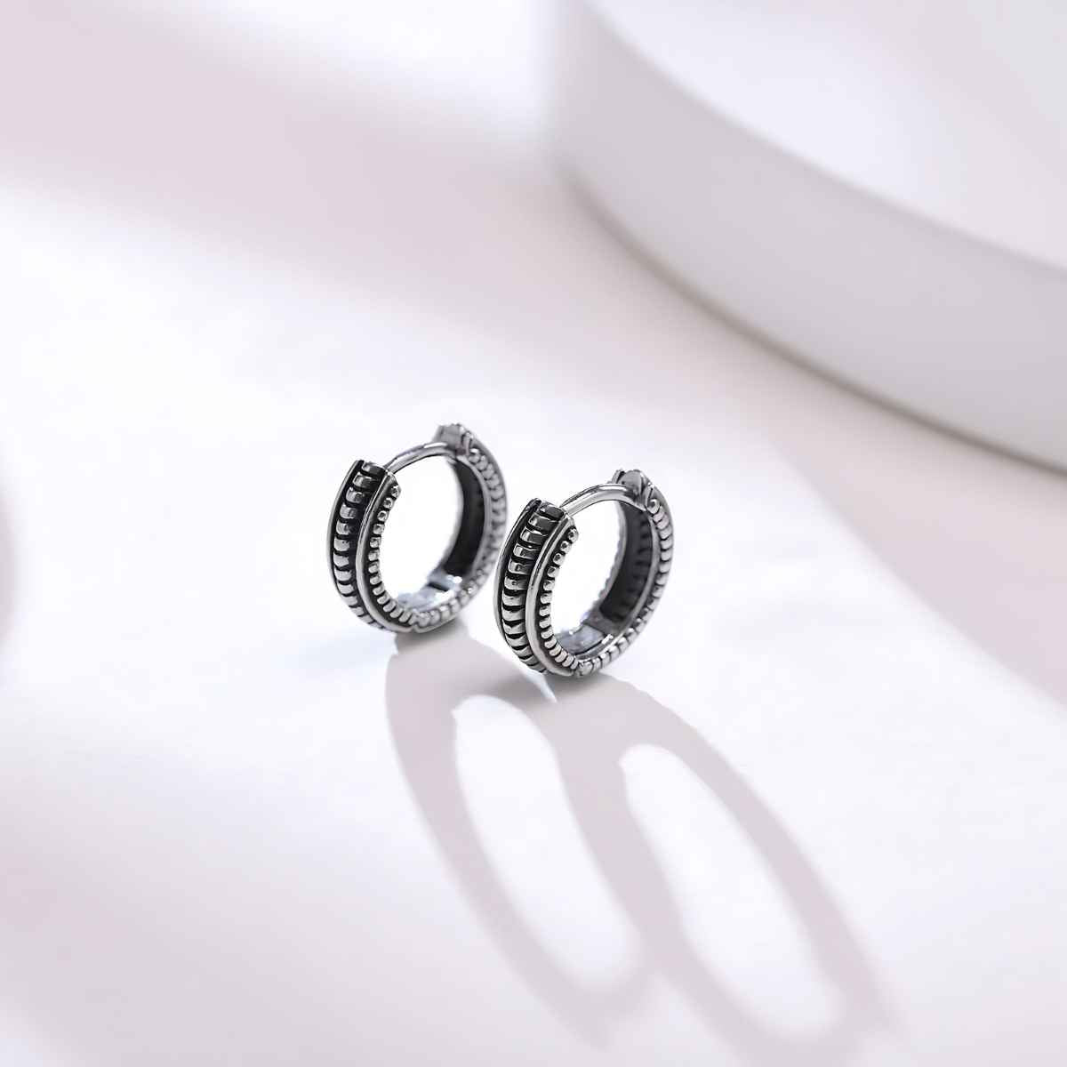 2 Unid/set De Pendientes De Aro Pequeños De Acero Inoxidable Para Mujeres Y Hombres, Color Dorado, Círculo Negro, Anillo De Oreja Grueso, Pendientes Huggie, Piercing De Aro Tan Jianjun Unisex