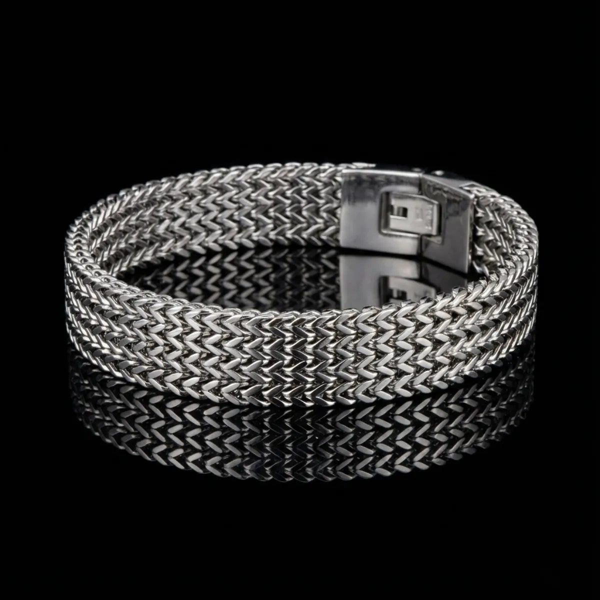 Men‘s Stainless Steel Foxtail Bracelet Silver