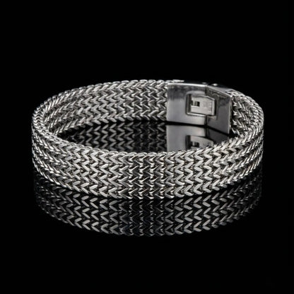 Men‘s Stainless Steel Foxtail Bracelet Silver