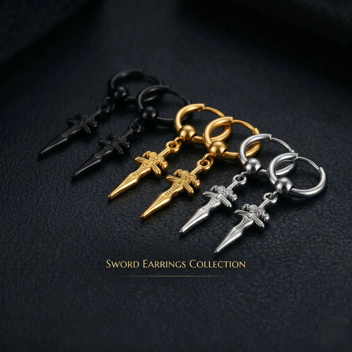 Men’s Sword Earrings Details