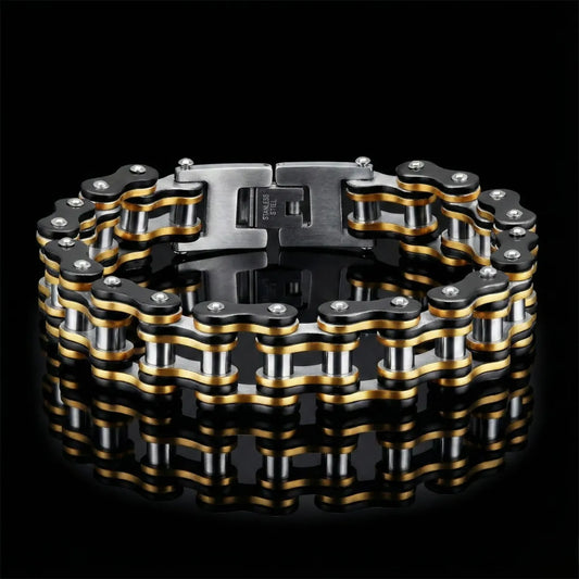 Men‘s Tri Tone Bike Chain Bracelet