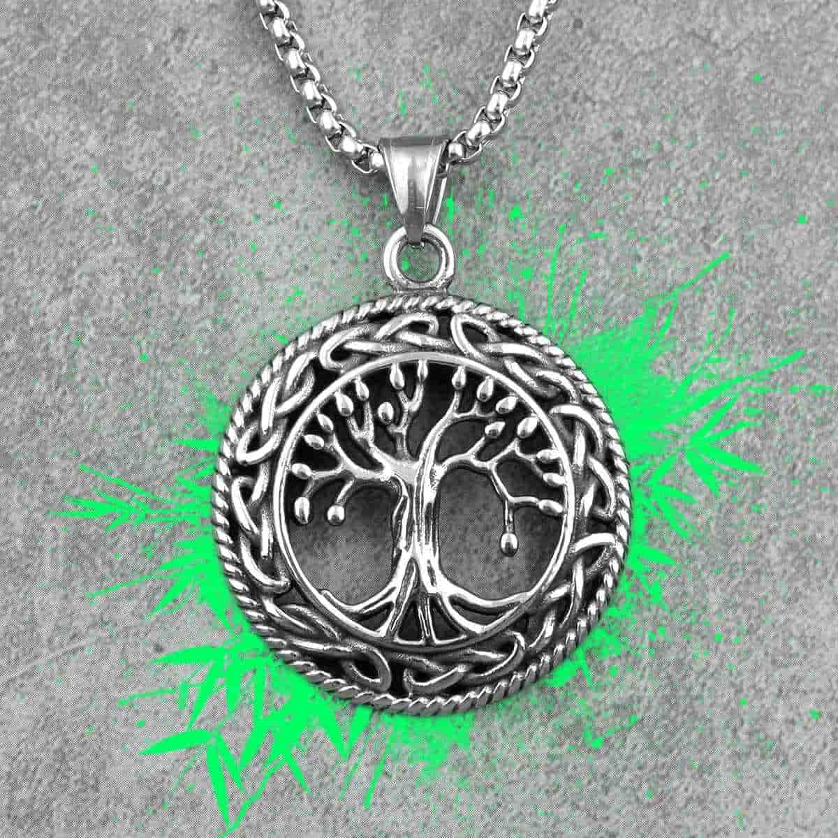 Mens Yggdrasil Necklace with Braided Xenos Jewelry