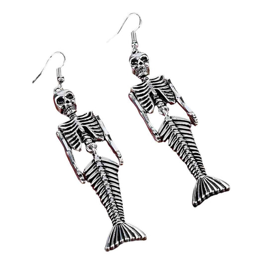 Mermaid Skeleton Earrings - Xenos Jewelry