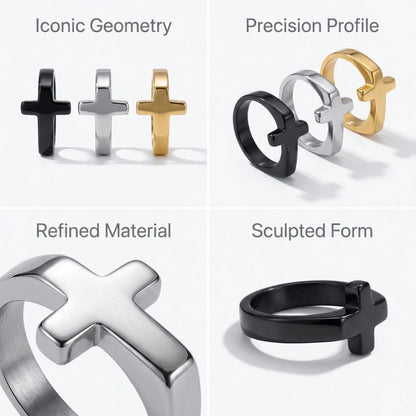 Minimalist Solid Cross Ring Features
