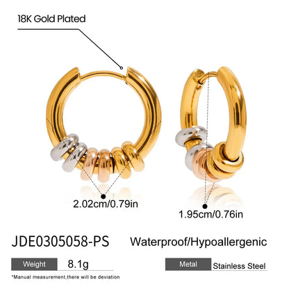 Mixed Metal Two Tone Earrings Dimensions and Weight