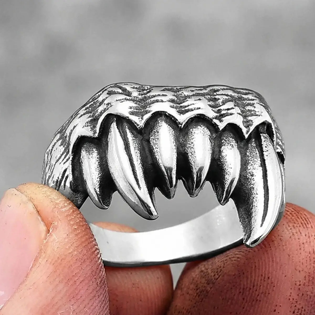 Monster Fangs Ring Close Up