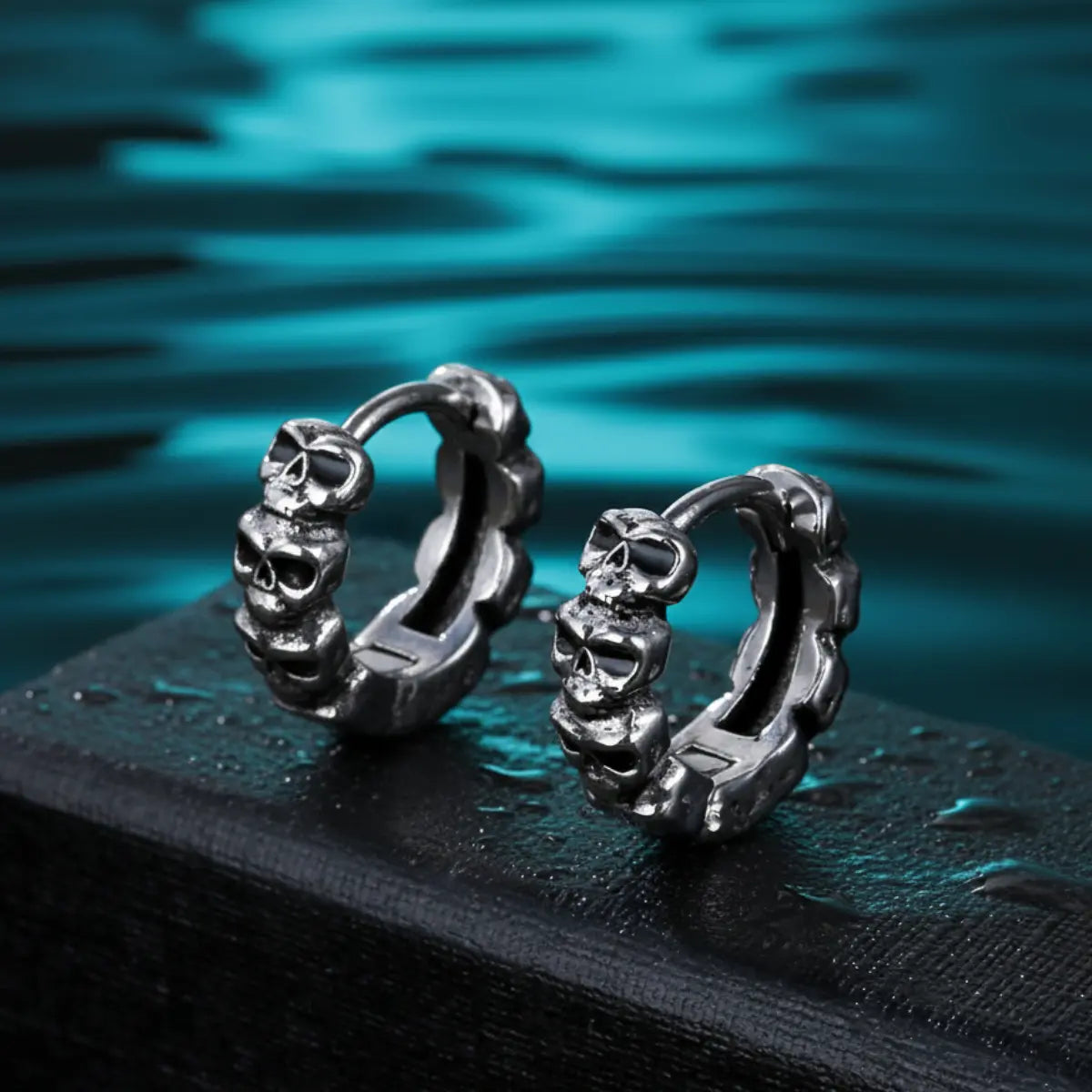 Multi Skull Huggie Hoop Earrings