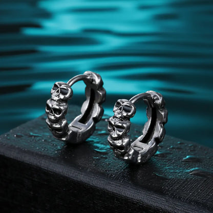 Multi Skull Huggie Hoop Earrings