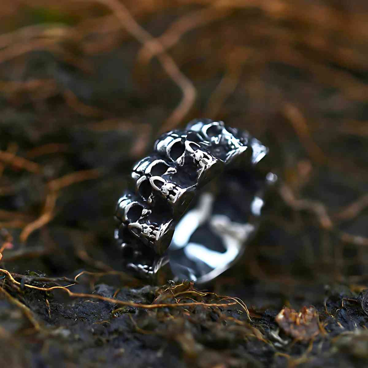 Multiple Skulls Ring Stainless Steel Xenos Jewelry