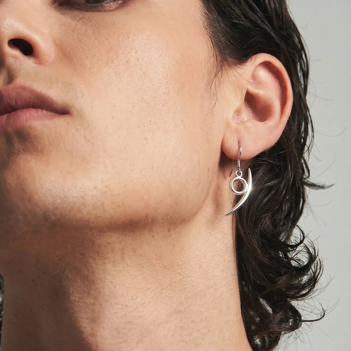 Naruto Orochimaru Earrings Sterling Silver Worn by Male Model
