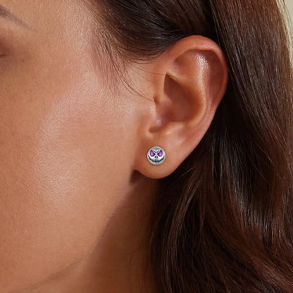 Nightmare Before Christmas Earrings Glow in the Dark Earrings Worn by Female Model