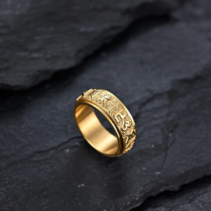 Om Mani Padme Hum Ring Gold Details