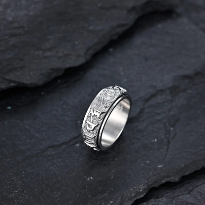 Om Mani Padme Hum Ring Silver Details