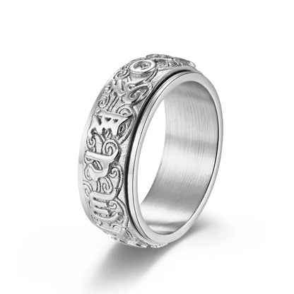 Om Mani Padme Hum Ring Silver