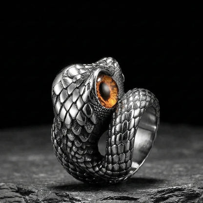 Orange Eye Viper Ring