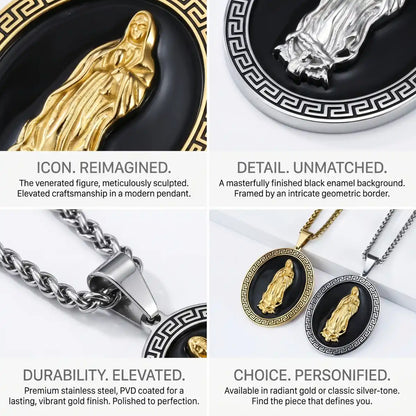 Our Lady of Guadalupe Pendant with Chain Features
